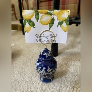 Set of 9 Ginger Jar Chinoiserie Place Card Holders or Food Signs